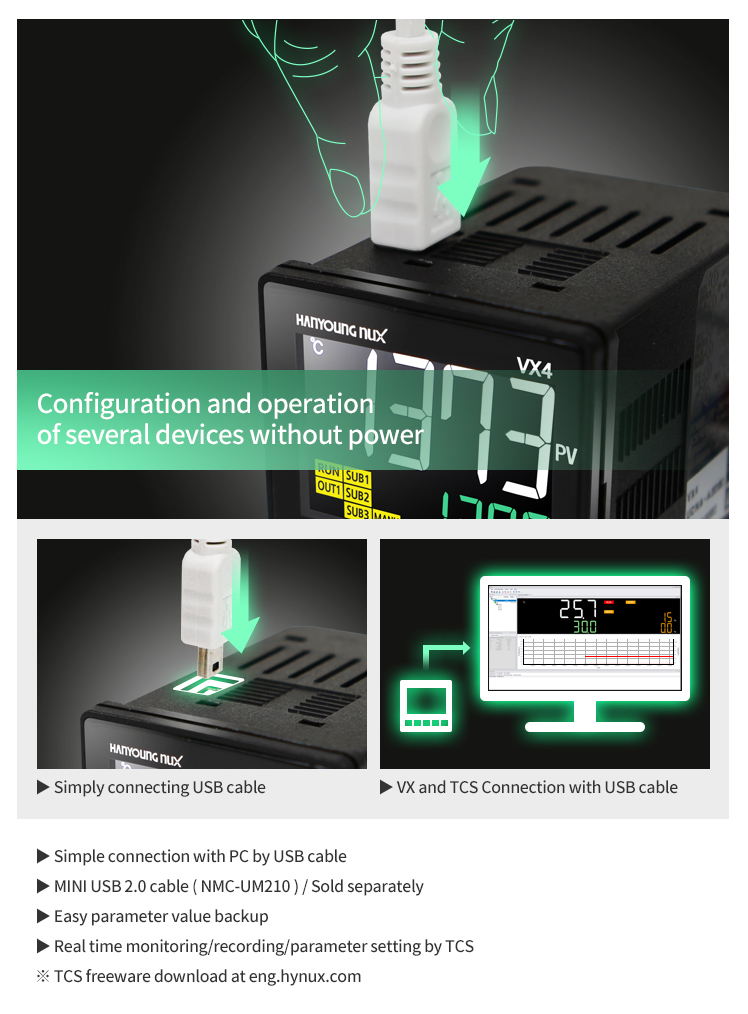 Hanyoung Multi Input & Output VX series high-performance LCD temperature controller